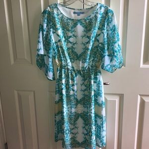 Antonio Melani aqua and ivory dress. New!